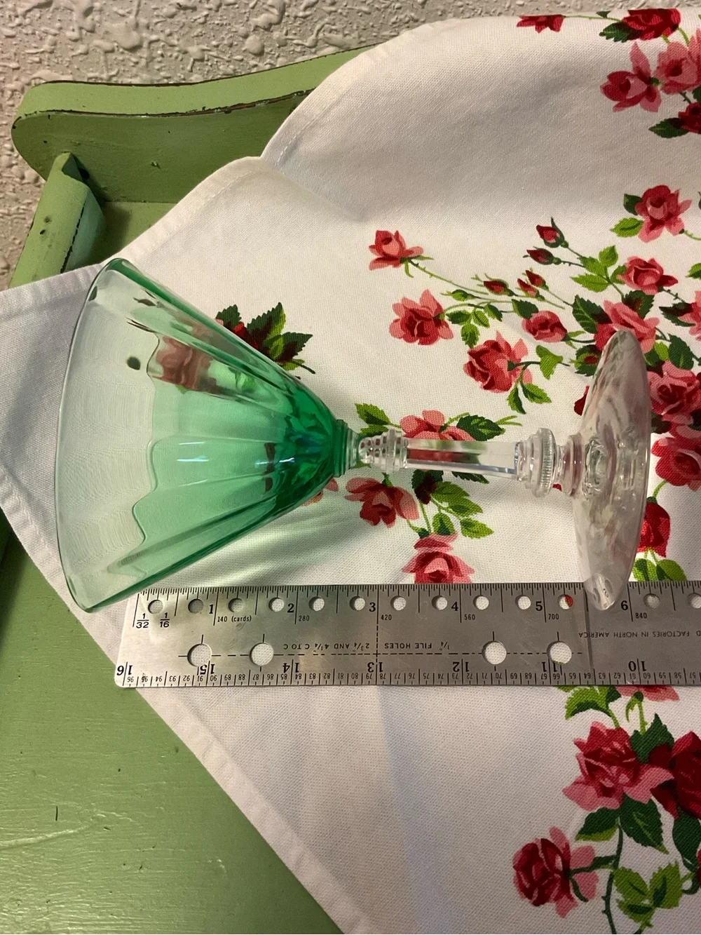 Vibrant Green Uranium martini glass